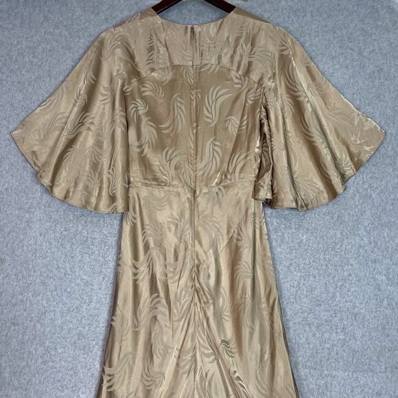 Significant Other Beige Lillian Jacquard Satin A Line Maxi Dress Size 2 - Picture 6 of 10